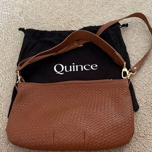Quince Tan Woven Shoulder Bag NEW Large
